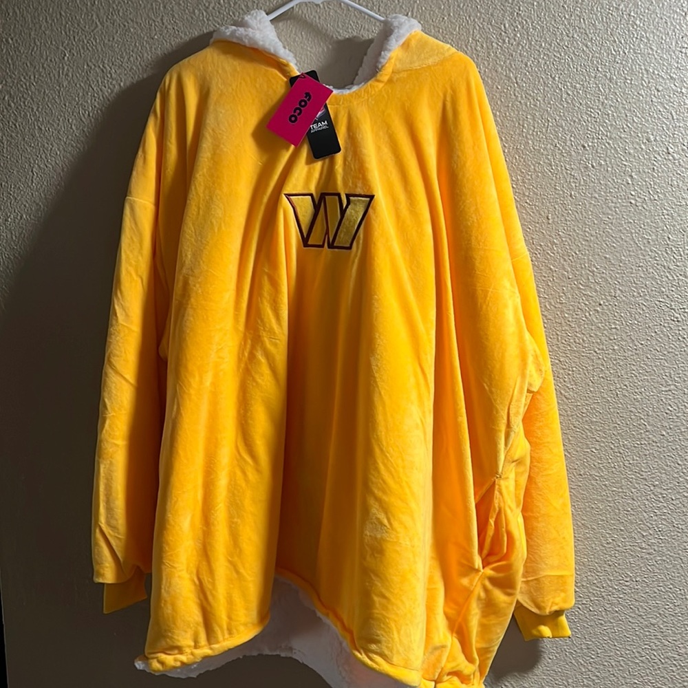 Washington Commanders unisex oversized Sherpa hooded sweatshirt reversible